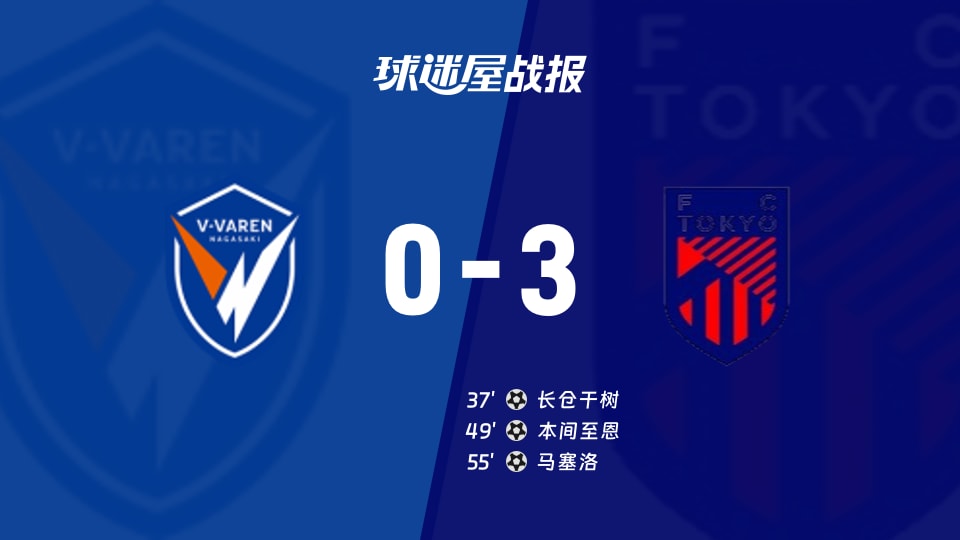 【日职联联赛第4轮】长崎成功丸vsFC东京比赛结果:长崎成功丸(0-3)FC东京比分战报(2026年08月29日)