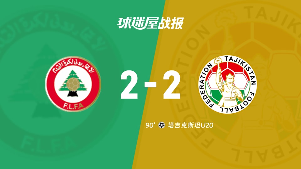 【国际友谊八月】黎巴嫩U20vs塔吉克斯坦U20比赛结果：黎巴嫩U20(2-2)塔吉克斯坦U20比分战报(2026年08月24日)