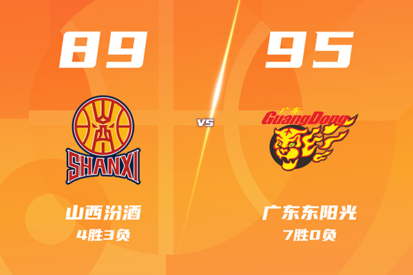 广东拒逆转95-89山西豪取7连胜，徐杰11分，王少杰遭驱逐