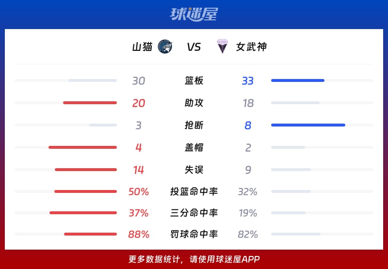 山猫vs女武神球队数据