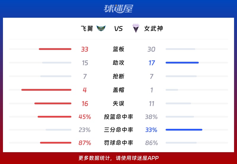 飞翼vs女武神球队数据