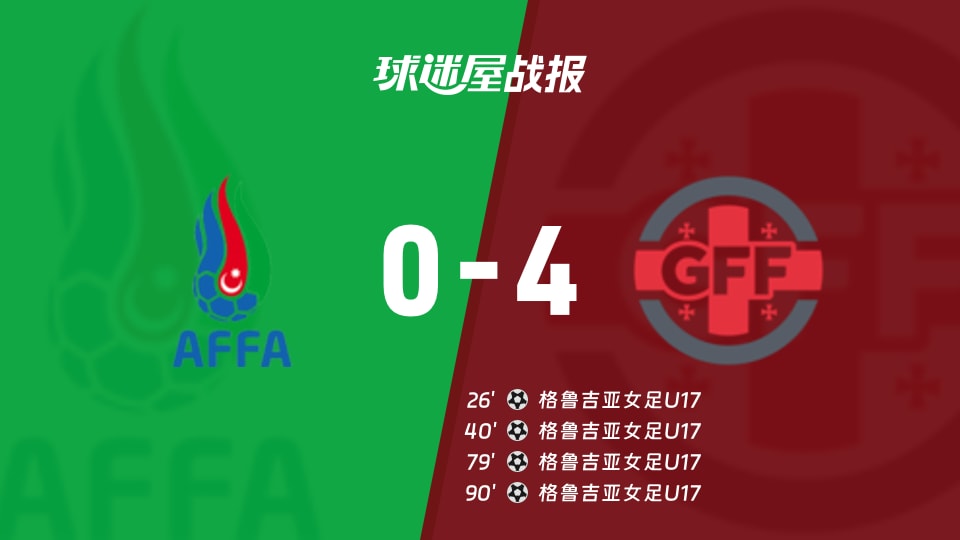 【国际友谊九月】阿塞拜疆女足U17vs格鲁吉亚女足U17比赛结果:阿塞拜疆女足U17(0-4)格鲁吉亚女足U17比分战报(2026年09月09日)