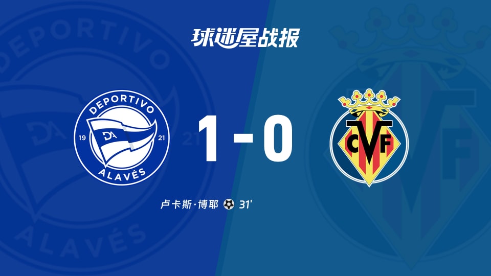 【西甲联赛第3轮】阿拉维斯vs比利亚雷亚尔比赛结果:阿拉维斯(1-0)比利亚雷亚尔比分战报(2026年08月29日)
