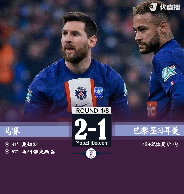 黎1-2不敌马赛,止步法国杯16强