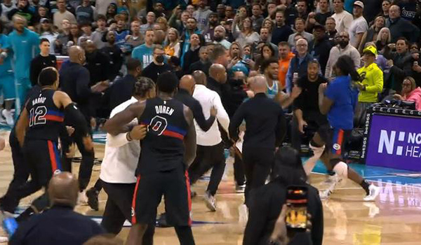 重磅重罚!NBA活塞黄蜂斗殴禁赛4人,损失近200万美元