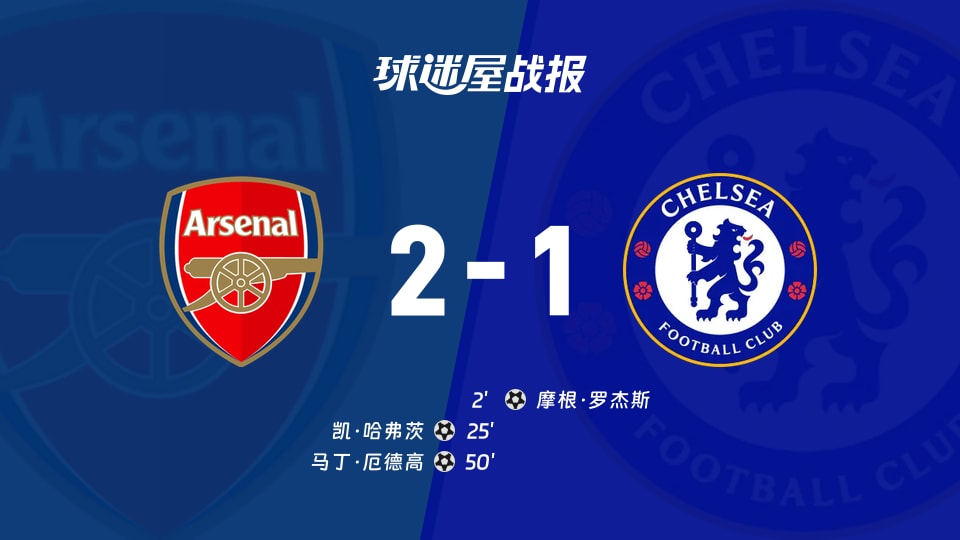 【英超联赛第3轮】阿森纳vs切尔西比赛结果：阿森纳(2-1)切尔西比分战报(2026年09月06日)