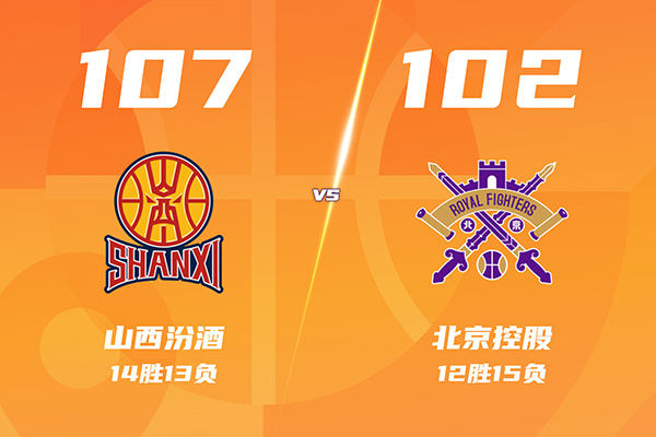 山西107-102击退北控，迪亚洛31+10，于米提16分