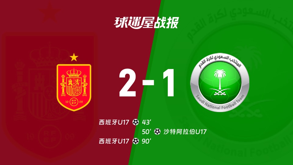 【国际友谊八月】西班牙U17vs沙特阿拉伯U17比赛结果:西班牙U17(2-1)沙特阿拉伯U17比分战报(2026年08月26日)