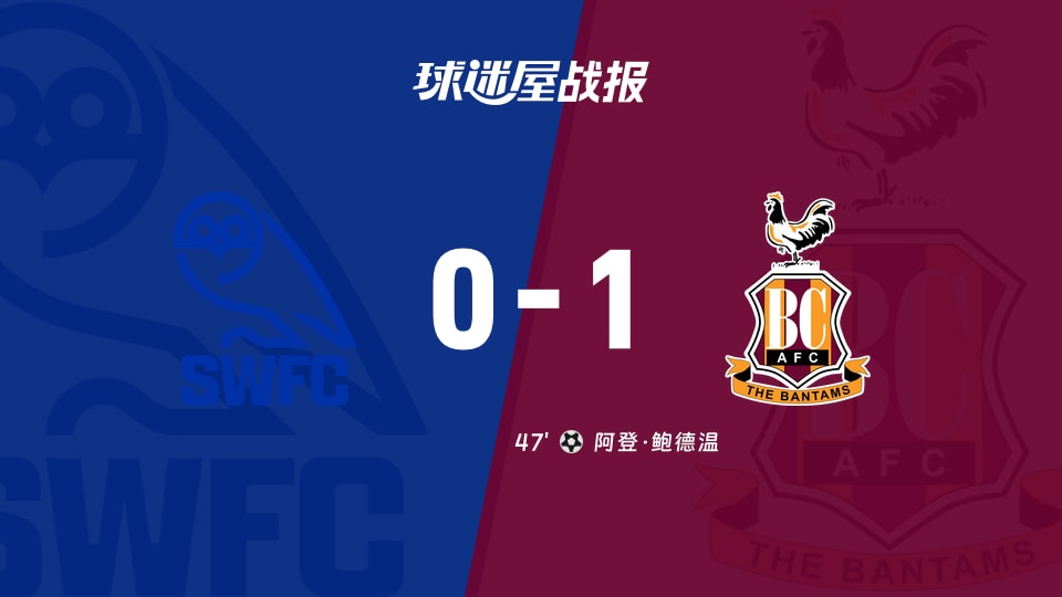 【英甲联赛第2轮】谢周三vs布拉德福德比赛结果:谢周三(0-1)布拉德福德比分战报(2026年08月21日)