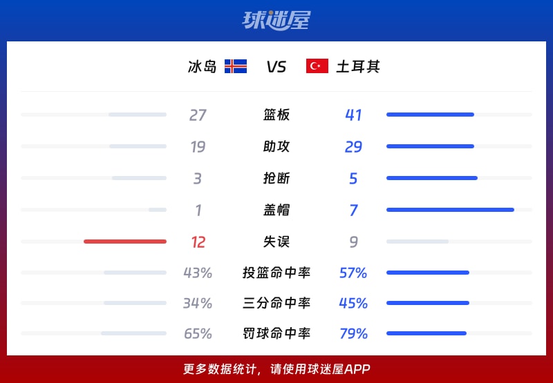 冰岛vs土耳其球队数据