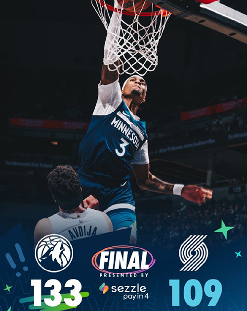 02月12日 NBA常规赛 开拓者vs森林狼 全场录像及集锦