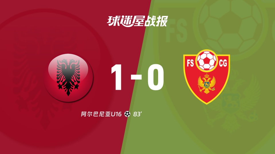 【国际友谊八月】阿尔巴尼亚U16vs黑山U16比赛结果：阿尔巴尼亚U16(1-0)黑山U16比分战报(2026年08月25日)