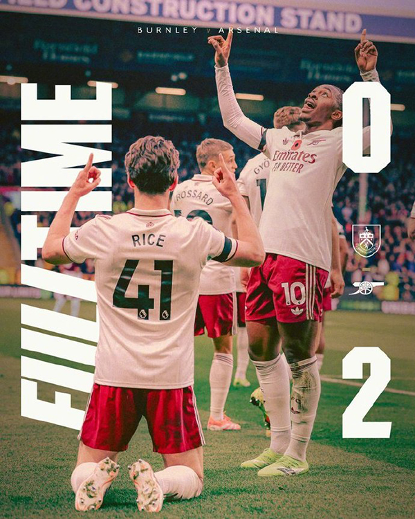 英超-阿森纳2-0伯恩利 约克雷斯赖斯破门