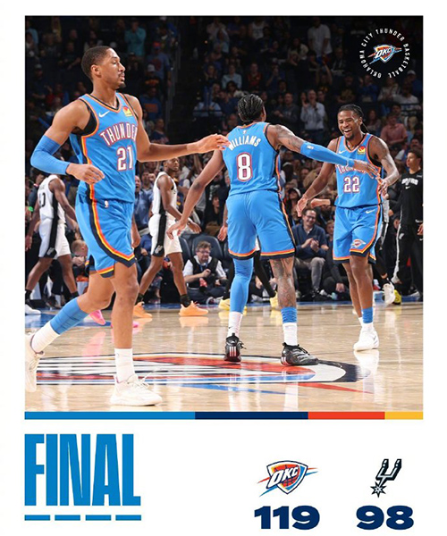 01月14日 NBA常规赛 马刺vs雷霆 全场录像及集锦