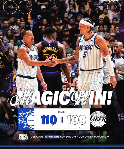 02月25日 NBA常规赛 魔术vs湖人 全场录像及集锦