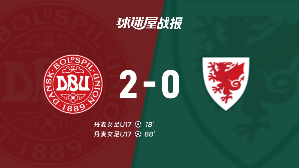 【国际友谊九月】丹麦女足U17vs威尔士女足U17比赛结果:丹麦女足U17(2-0)威尔士女足U17比分战报(2026年09月11日)