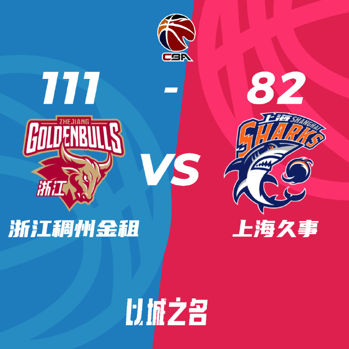 浙江111-82战胜上海 末节6分钟轰20-0!余嘉豪17+12 培根31+7