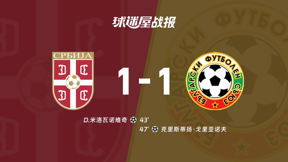 【国际友谊九月】塞尔维亚U19vs保加利亚U19比赛结果：塞尔维亚U19(1-1)保加利亚U19比分战报(2026年09月24日)