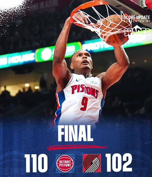 12月23日 NBA常规赛 活塞vs开拓者 全场录像及集锦