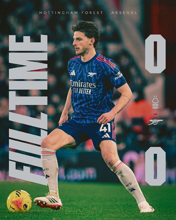 阿森纳0-0诺丁汉森林