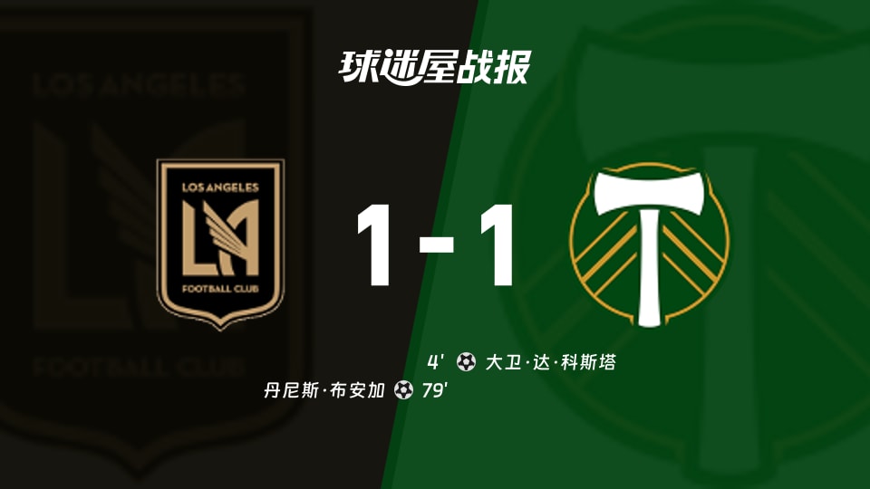 【美职联联赛第21轮】洛杉矶FCvs波特兰伐木工比赛结果：洛杉矶FC(1-1)波特兰伐木工比分战报(2026年08月23日)