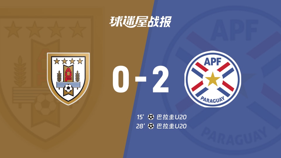 【国际友谊八月】乌拉圭U20vs巴拉圭U20比赛结果：乌拉圭U20(0-2)巴拉圭U20比分战报(2026年08月26日)