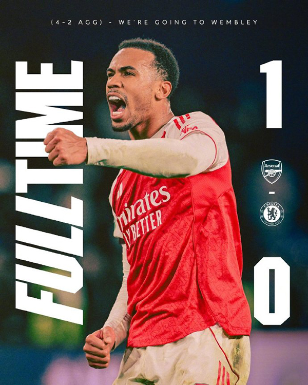联赛杯-阿森纳1-0总比分4-2双杀切尔西 哈弗茨补时弑旧主