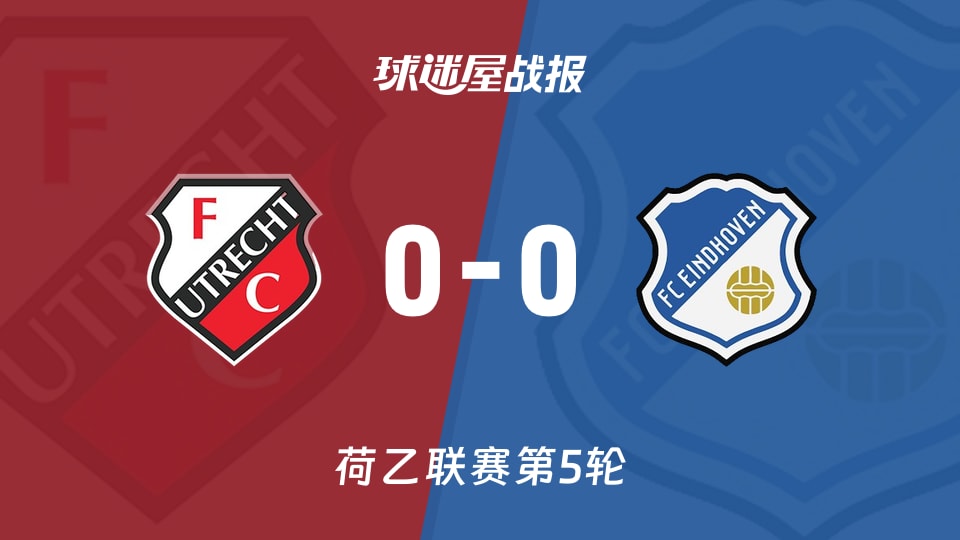 【荷乙联赛第5轮】乌德勒支青年队vsFC埃因霍温比赛结果：乌德勒支青年队(0-0)FC埃因霍温比分战报(2026年09月08日)